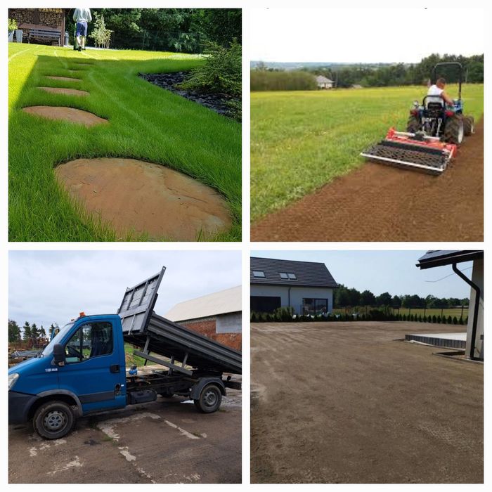 Transport ziemi,Torf,Piach,Kruszywa,Usługa Glebogryzarką,Trawniki inne