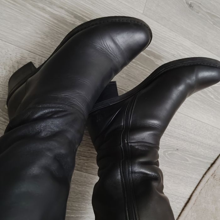 Зимние сапоги кожаные