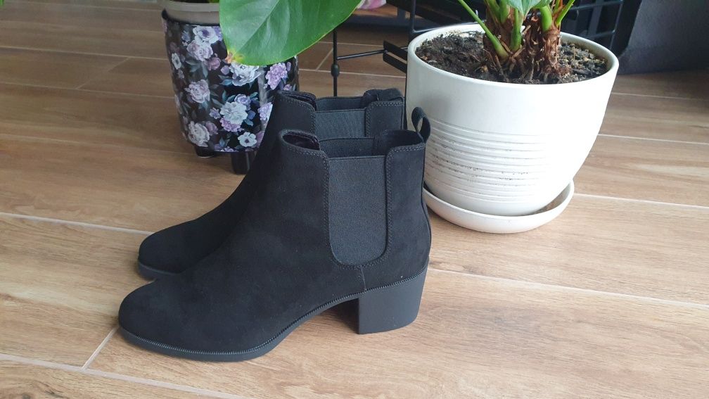 Nowe czarne botki r.43 damskie buty w dużym rozmiarze