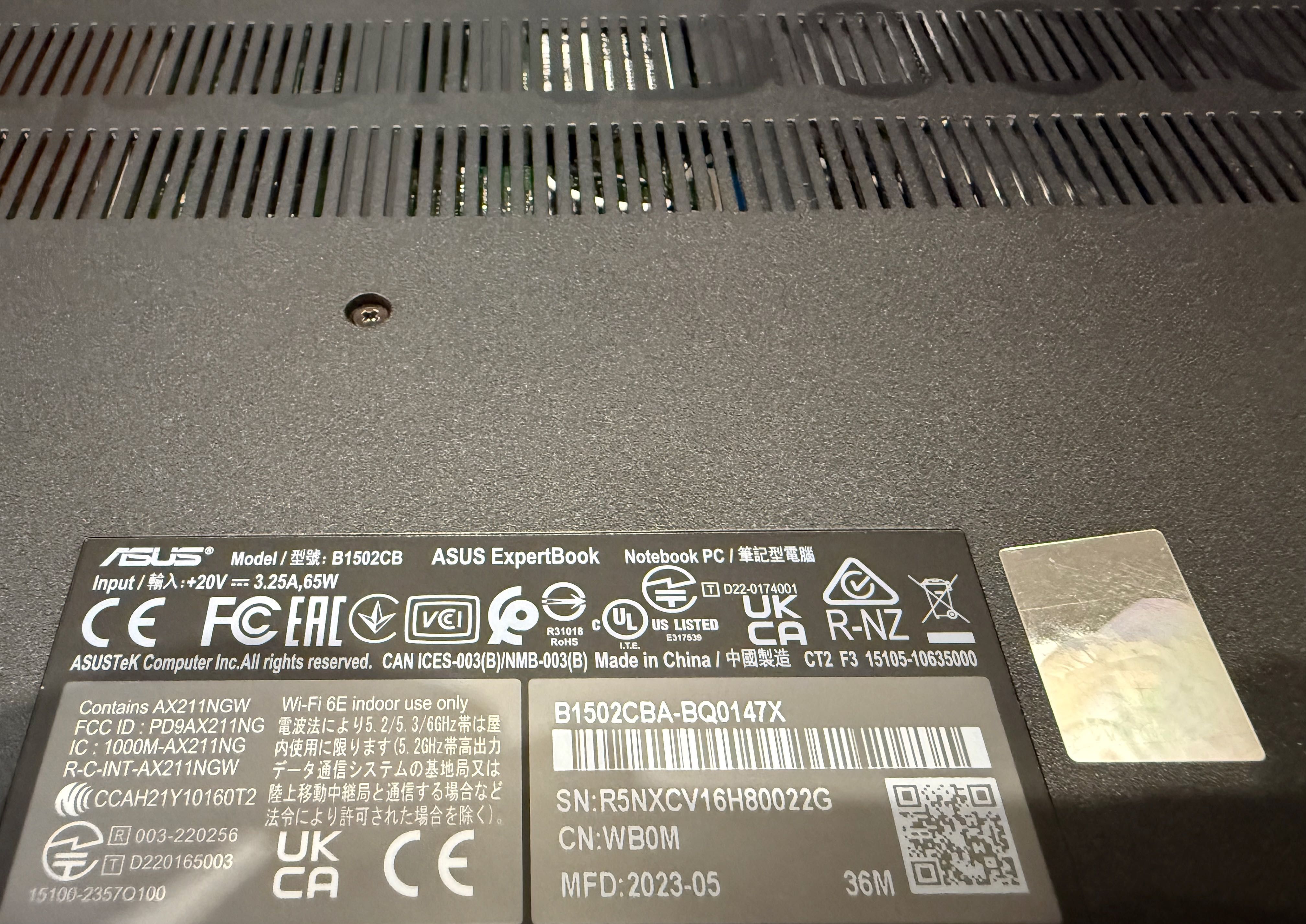 NOTEBOOK ASUS b1502 CBA Intel Core I5