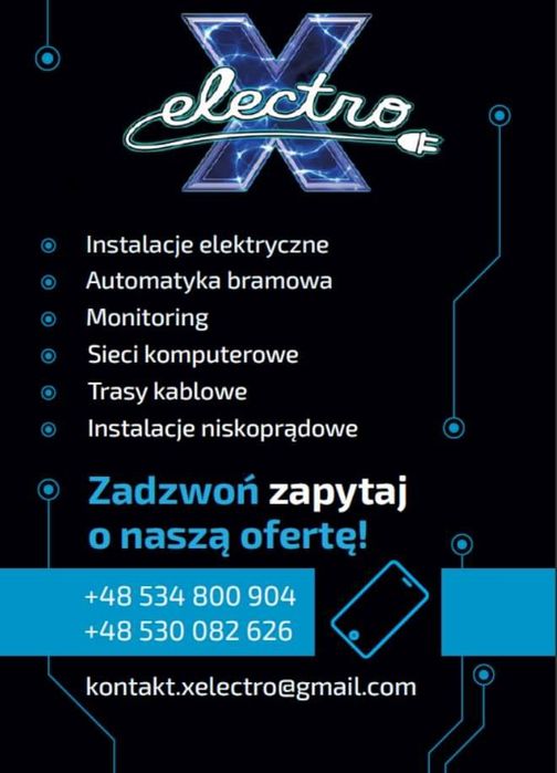 Instalacje elektryczne, elektryk, monitoring, alarmy