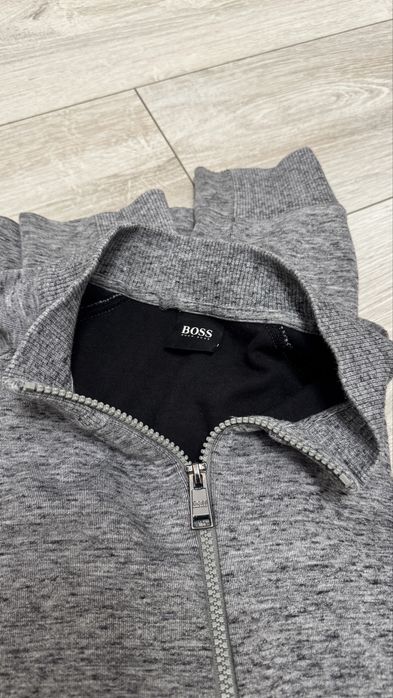 Bluza Boss męska M szara rozpinana nie ocieplana logowana bawełna