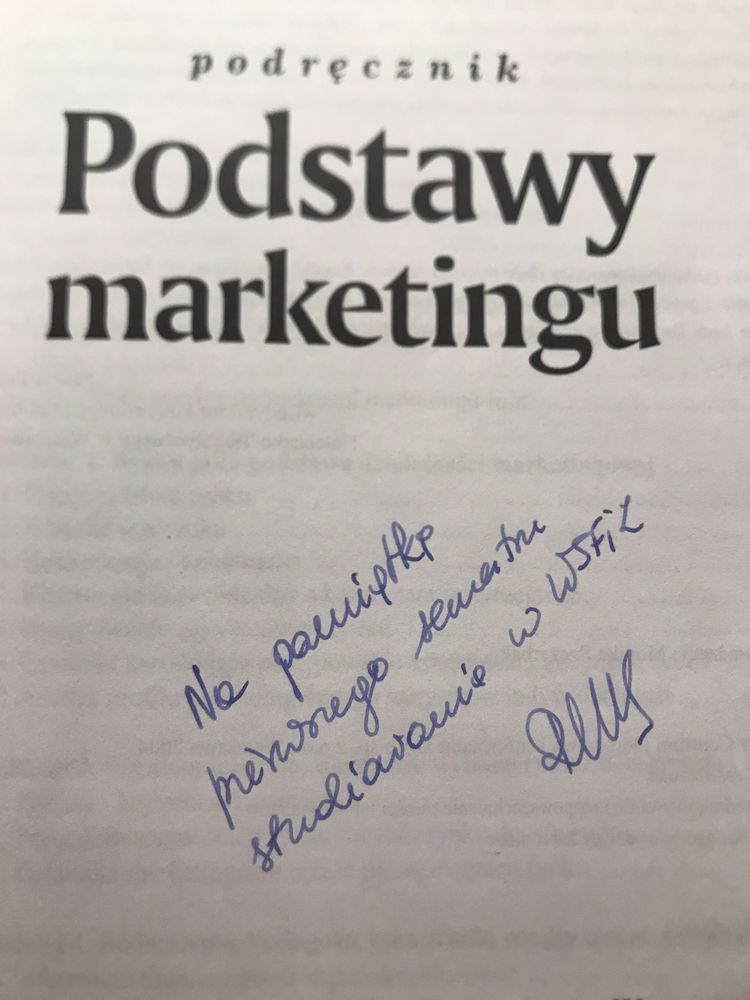 Podstawy marketingu - podr. A Nowacka, R Nowacki - dedykacja, autograf