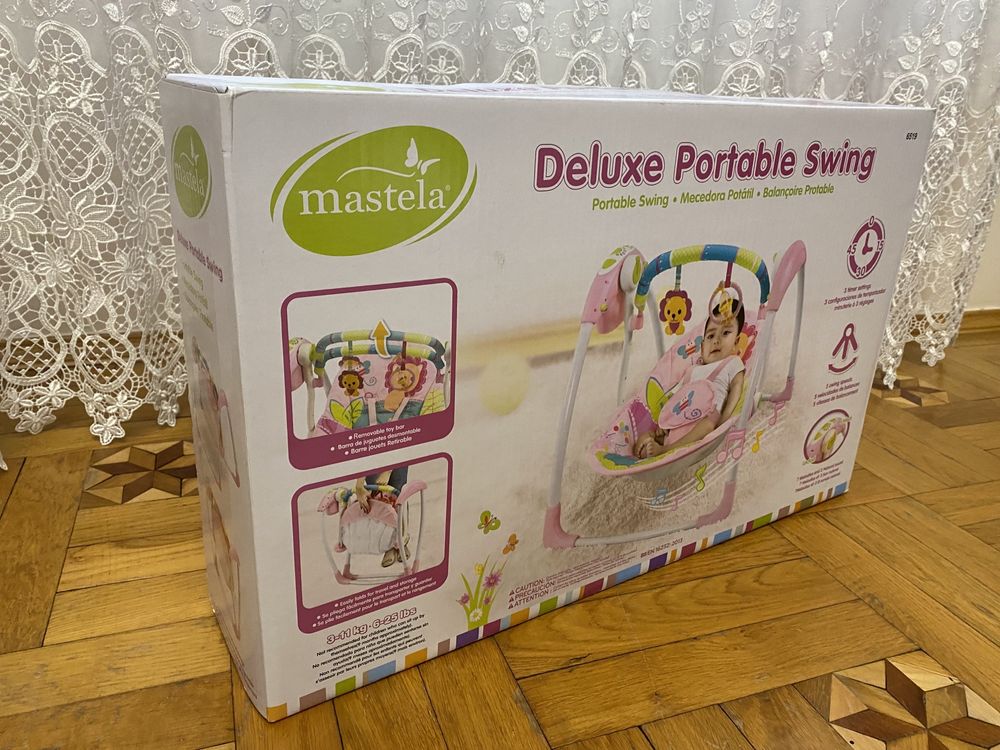 Дитячий шезлонг-гойдалка Mastela Deluxe Portable Swing (6519)