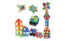 Klocki magnetyczne 56 elementów, edukacyjne puzzle 3D