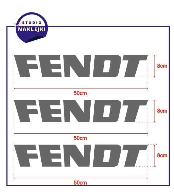Naklejka FENDT 50x8cm Traktor Wózek Widłowy Paletowy 3szt Nalepka