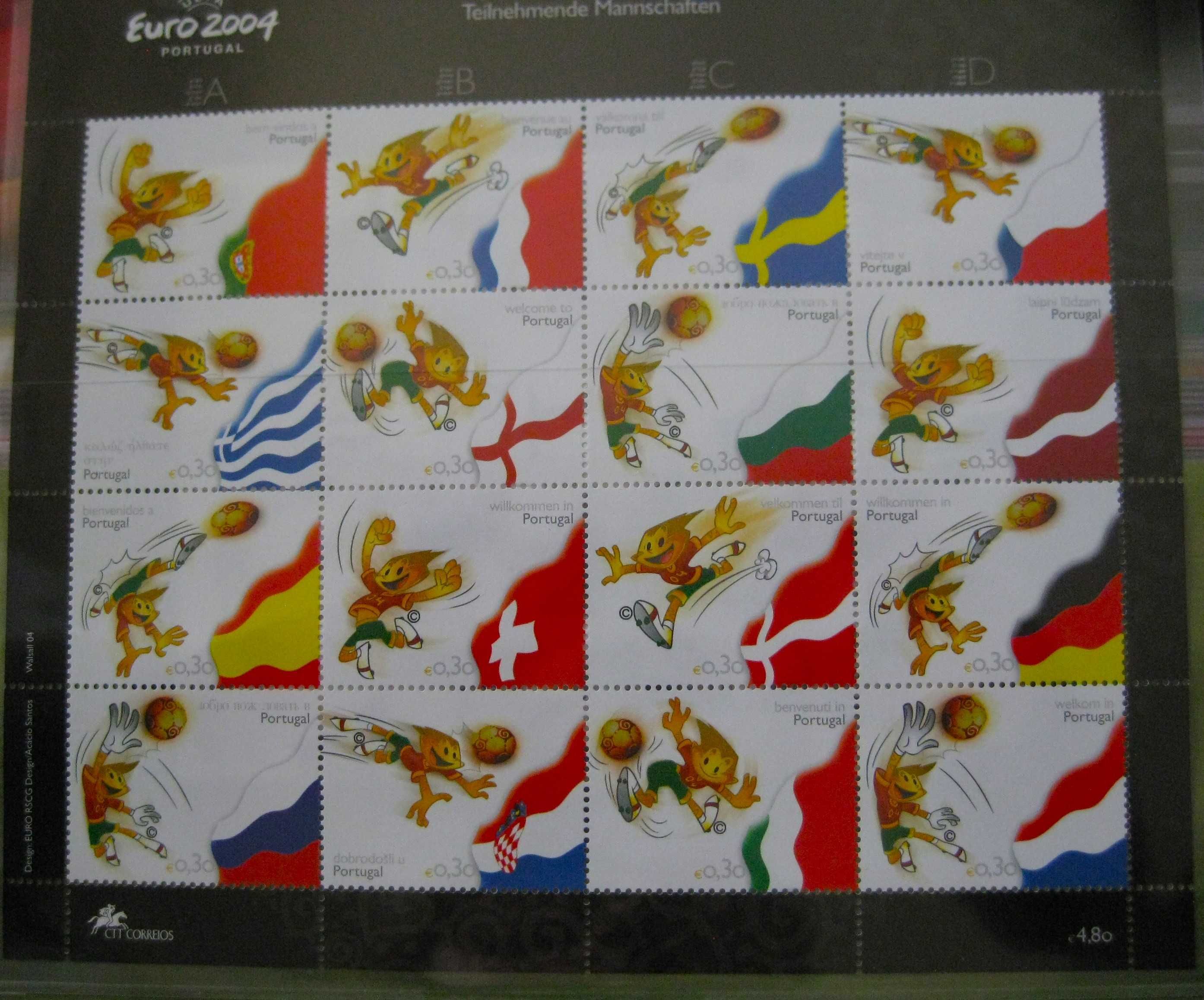 Carteira de Selos Euro 2004 c/ Selos e Fechada