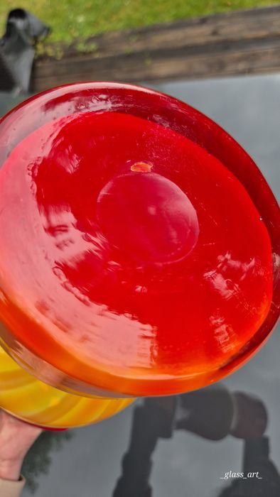 Dzban dzbanek Fiedorowicz Ząbkowice stare kolorowe szkło prl