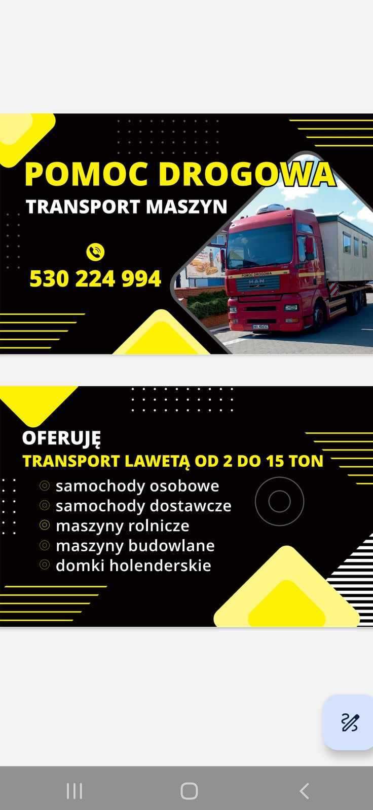 Auto laweta Pomoc drogowa  Gizycko 24/7 transport maszyn rolniczych