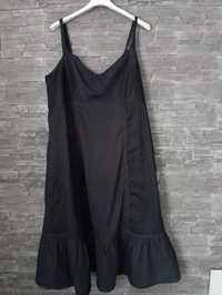 Letnia czarna sukienka r. 50 zaw. 100% bawełna