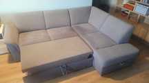 Sofa narożnik z funkcją spania, układ prawy, plamoodporna 240x189cm