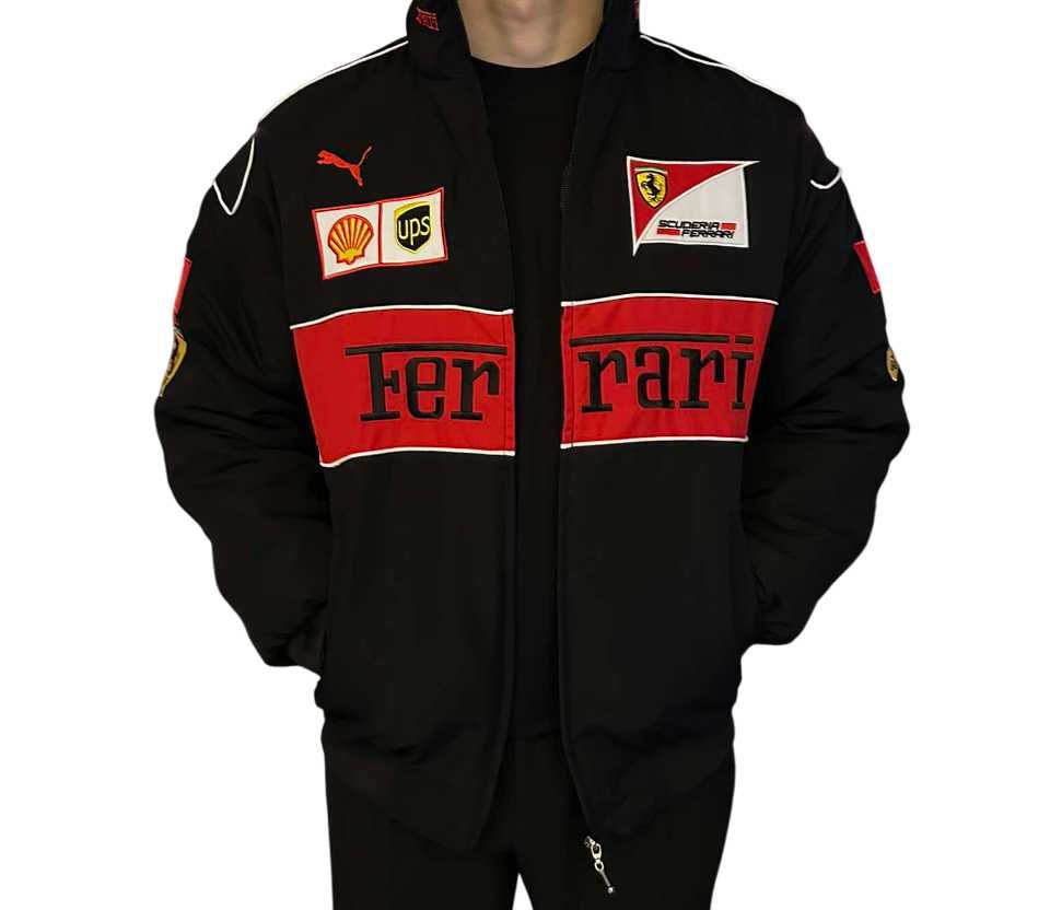 Kurtka Ferrari Vintage F1 Wyścigowa Bomberka Czarna BESTSELLER