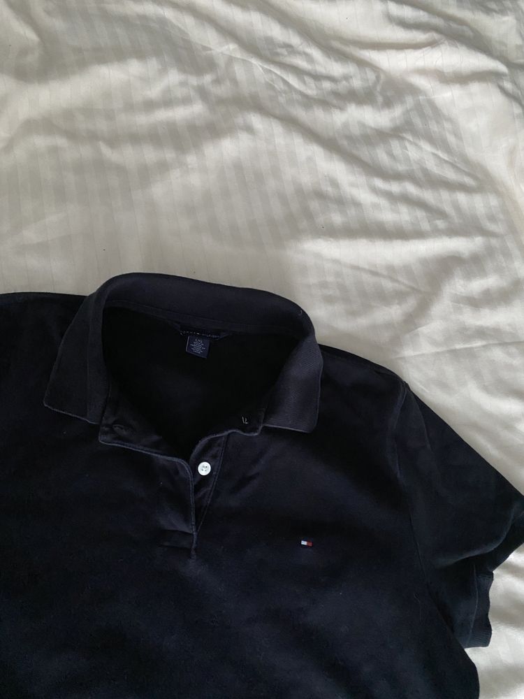 Koszulka polo czarna tommy hilfiger