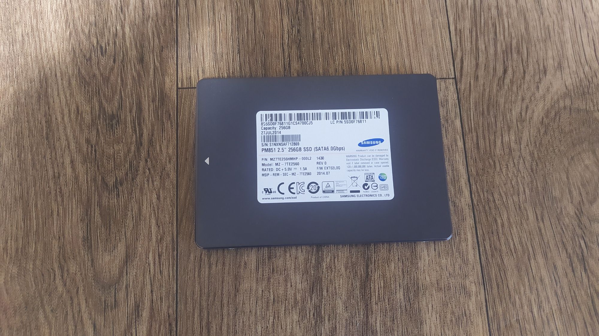 SSD 256GB Samsung PM851 2.5" SATAIII MLC (MZ-7TE2560)