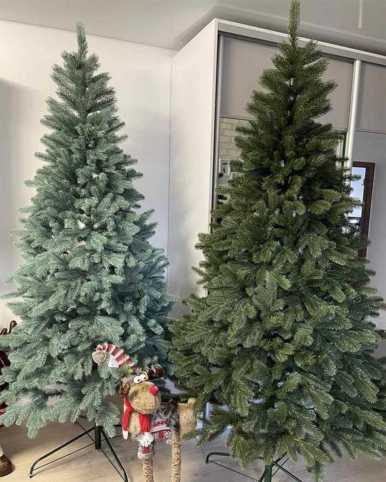 Лита штучна пишна ялинка Ковалівська зелена блакитна Ель литая Елка