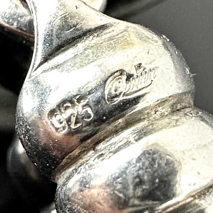 Srebrny artystyczny naszyjnik z Lapis lazuli ręcznie wykonany próba925