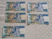 Conjunto de notas de 100 escudos
