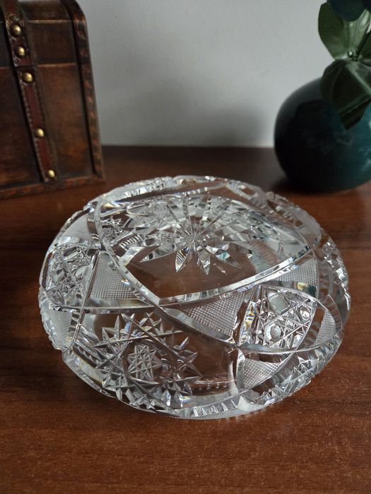 Popielniczka krysztalowa duża ciężka
