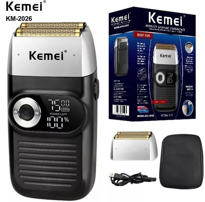 Шейвер Kemei Km-2026, бритва, запасые лезвия