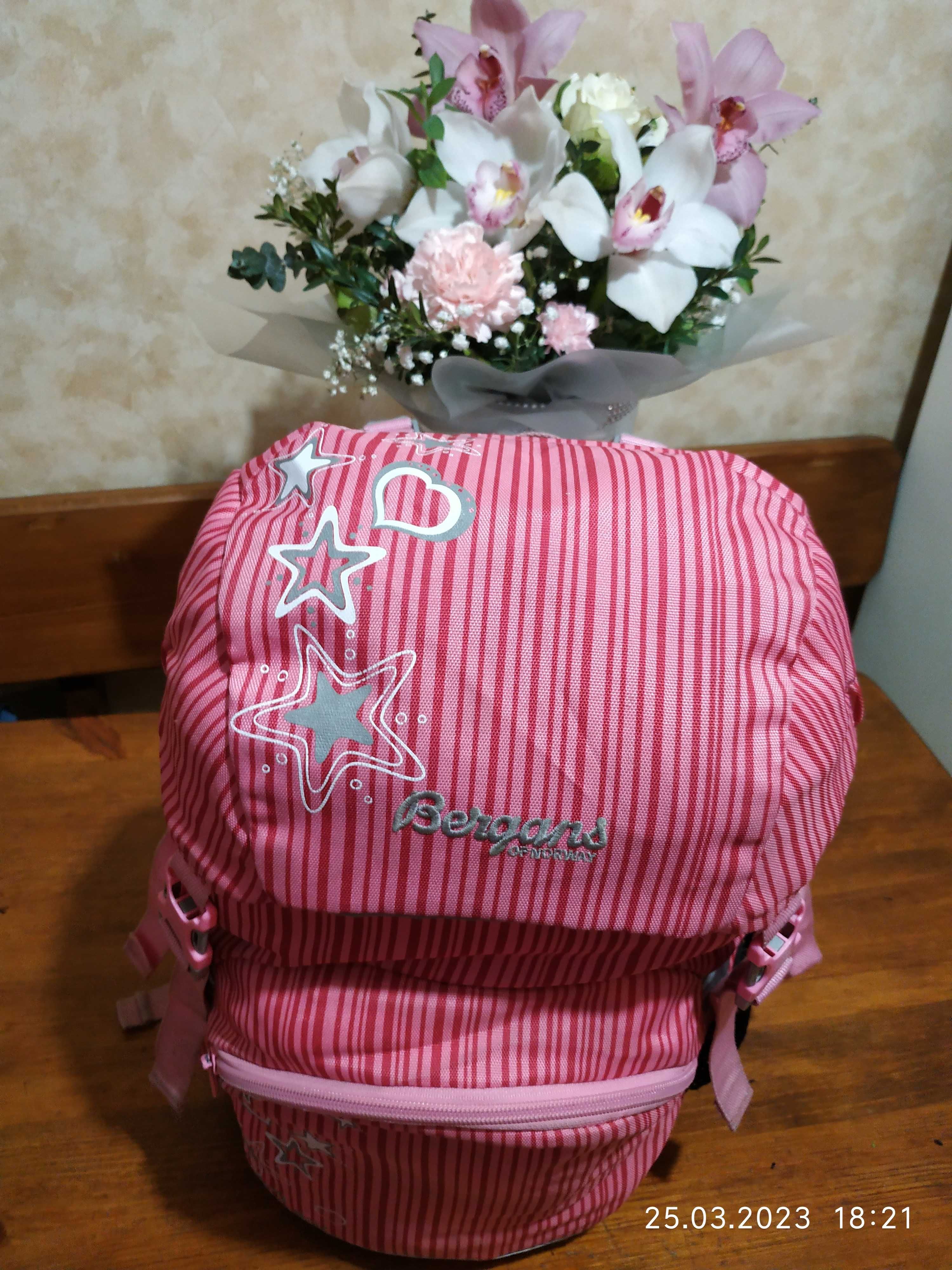 Детский подростковый розовый рюкзак Bergans XO 20L StarsHearts Magentа