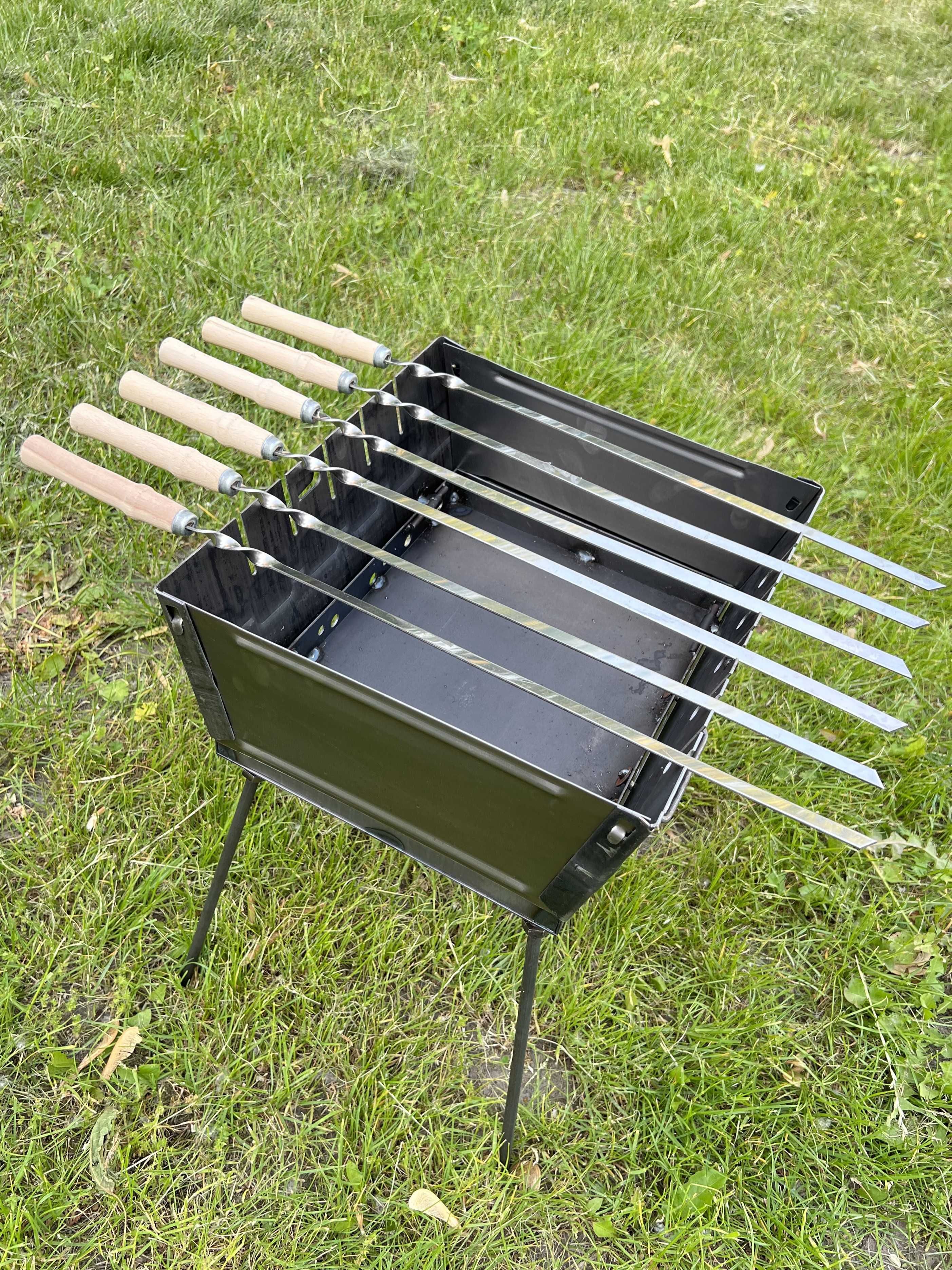 Składany mangal grill walizka na 6 szaszłyków prezent BBQ мангал .