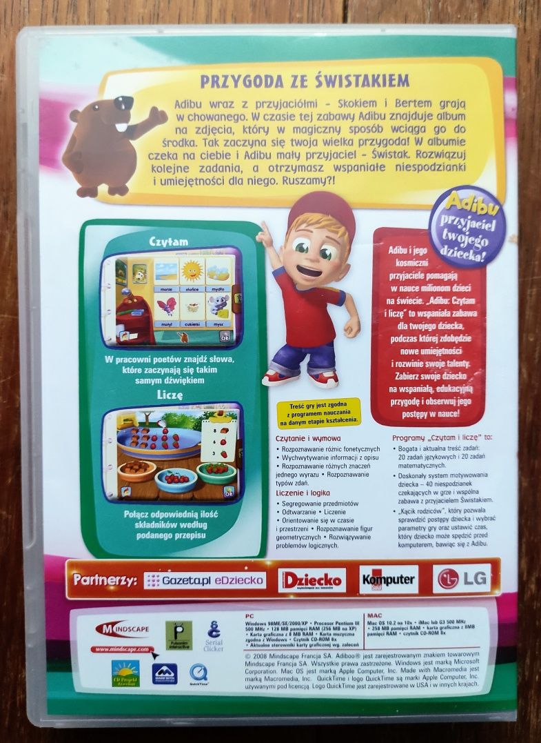 Adibu czytam i liczę gra edukacyjna na komputer
