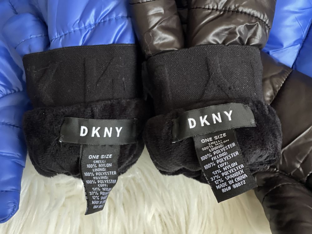 Комплект DKNY зимовий шапка шарф рукавиці пуховик стьобані фліс теплі