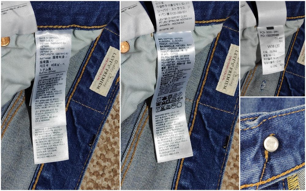 Levi's 501 premium W38 L30 джинси straight оригінал блакитні