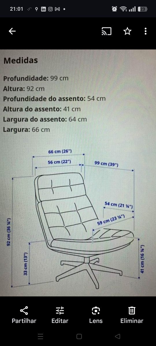 Cadeira modelo HAVBERG ikea