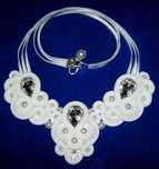 Naszyjnik  ślubny sutasz, soutache
