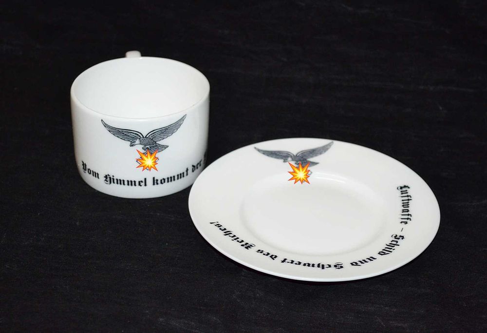 Рейх. Вермахт. Кавовий набір (чашка + блюдце) з символікою Люфтваффе