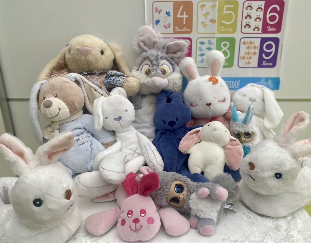 Bonecos coelhinhos Familia de Peluche Coelho