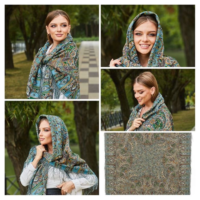 Павлопосадский платок 125*125 шаль шерсть