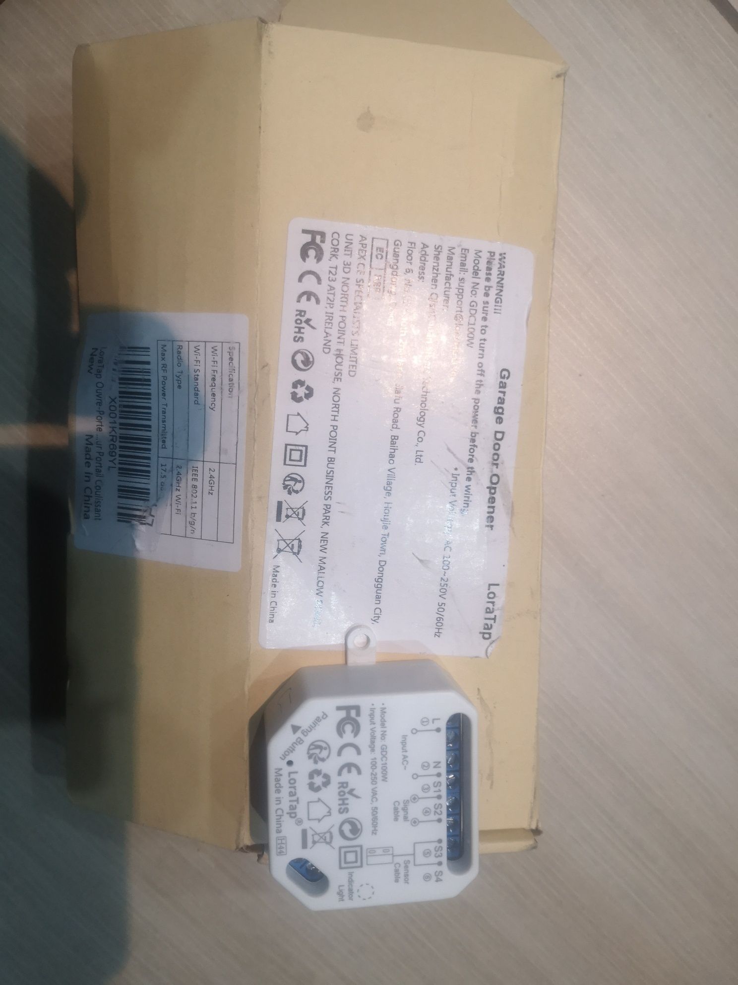 LoraTap Otwieracz do drzwi garażowych WiFi,