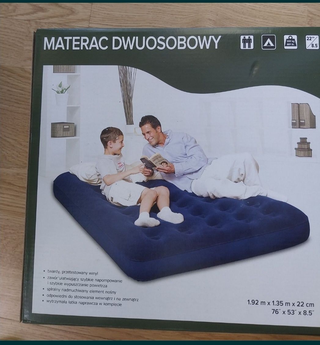 Materac welurowy dwuosobowy.Nowy