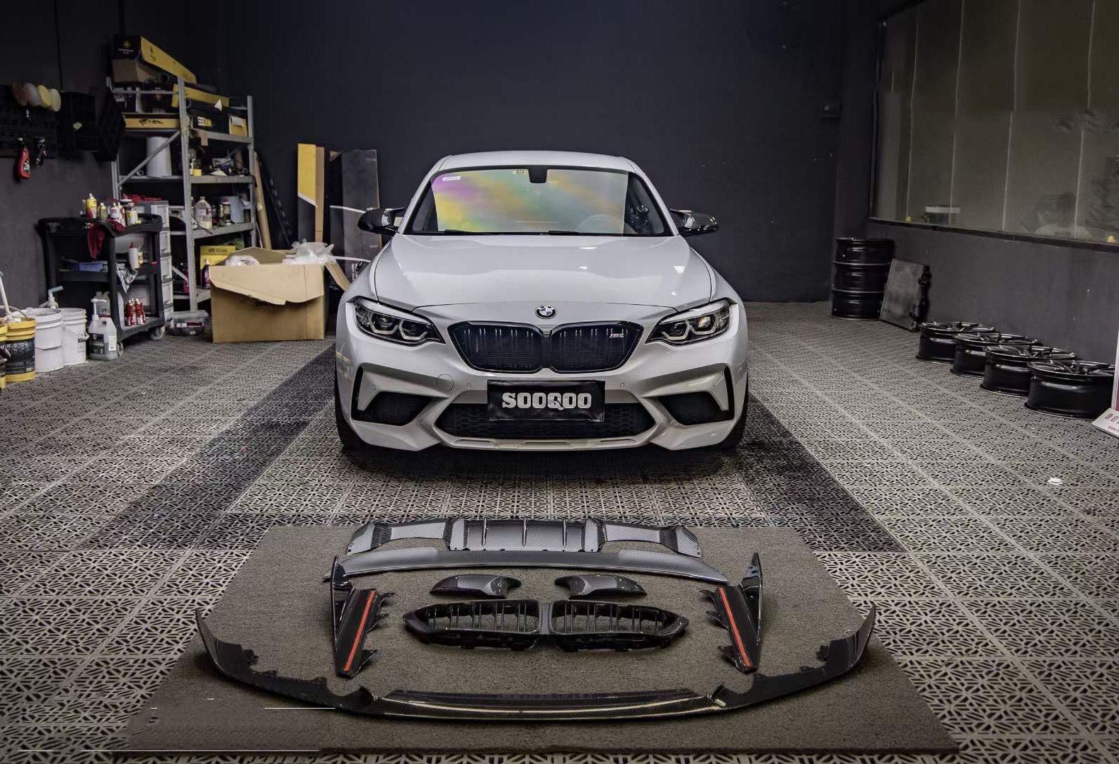 Карбоновый обвес карбон бмв bmw m2 f87 g87 м2 спойлер ноздри губа