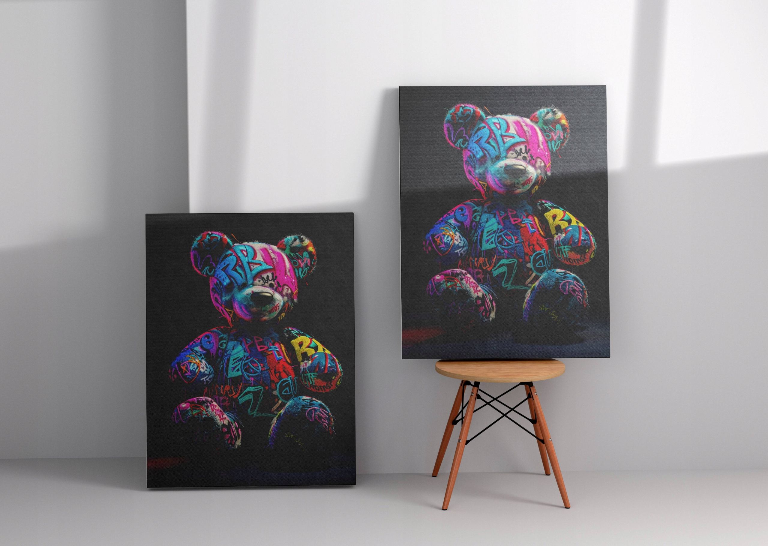 Nowoczesny obraz na płótnie "Grafitti Miś" 75x100 cm do domu