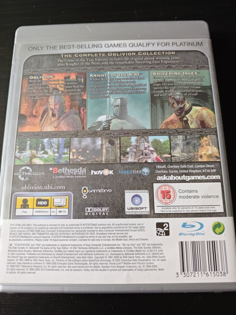 The Elder Scrolls IV Oblivion GOTY PS3 Playstation3 Game of The Year