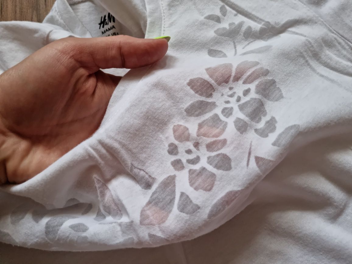 Bluzka bluzeczka ciążowa krótki rękaw H&M mama S