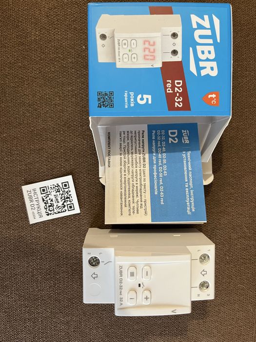 Реле напруги Zubr Зубр D-2 32  на дін рейку з термозахистом