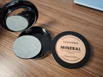 Nowy puder kompaktowy Sephora mineral z lusterkiem i gąbeczką 21 petal