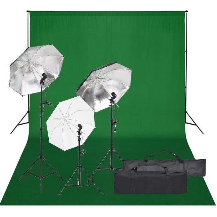 Vidaxl Fotograficzny Zestaw Studyjny Z Lampami I Tłem