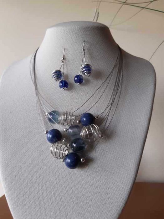 naszyjnik z kolczykami  opal