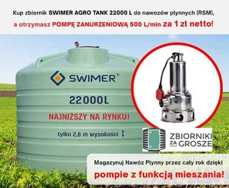 PROMOCJA! SWIMER Zbiornik na RSM 22000l z pompą