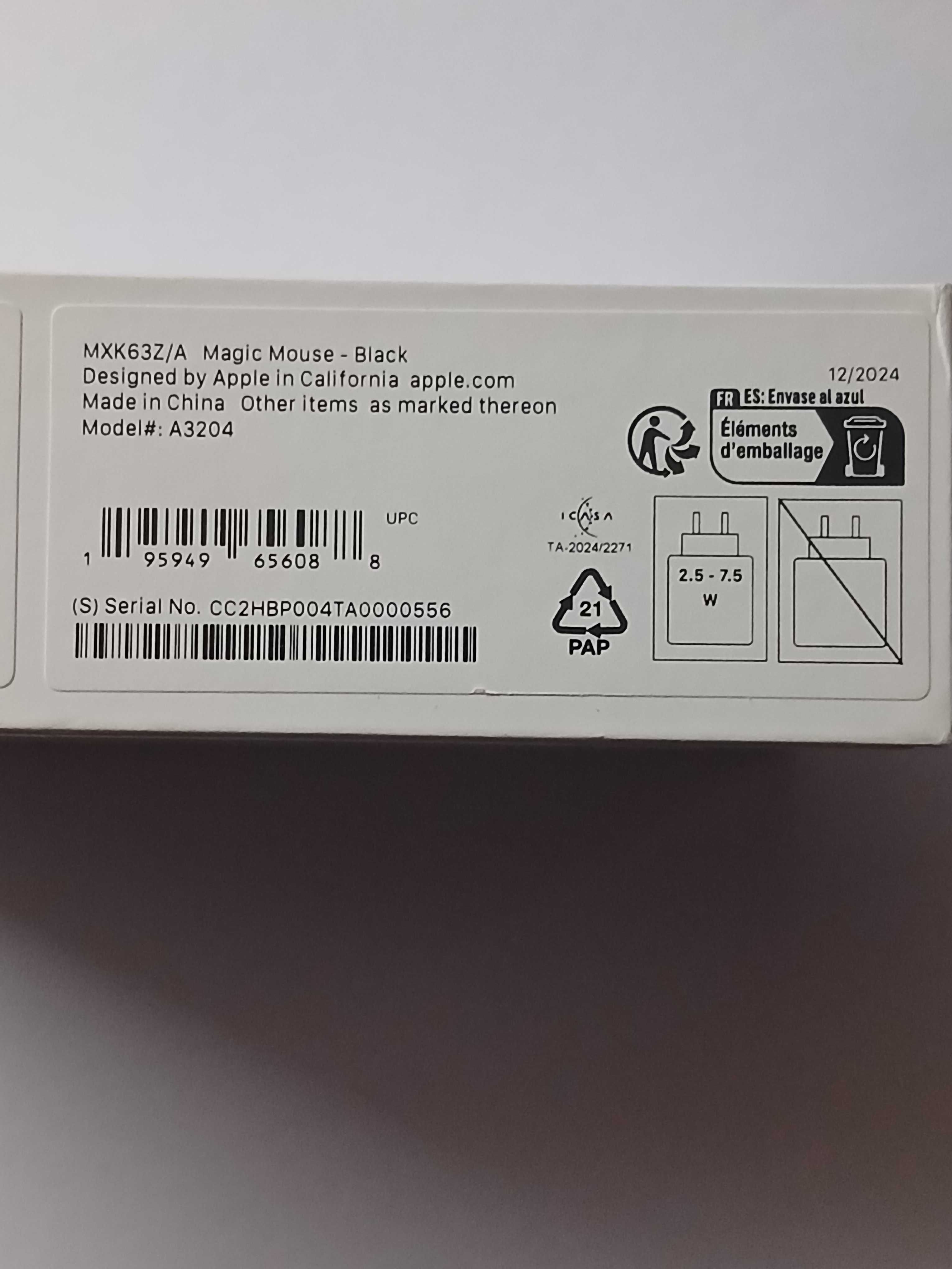 Mysz APPLE Magic Mouse 2* CZARNA nowa*fabrycznie zamknieta*oryginał