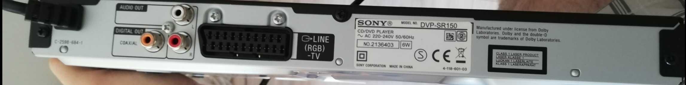 Sony odtwarzacz CD/DVD/MP3/xvid/MPEG 4 nowy+przewód nowy scart
