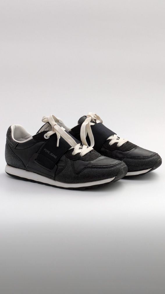 Buty sportowe adidasy damskie 39 Pepe Jeans czarne brokat
