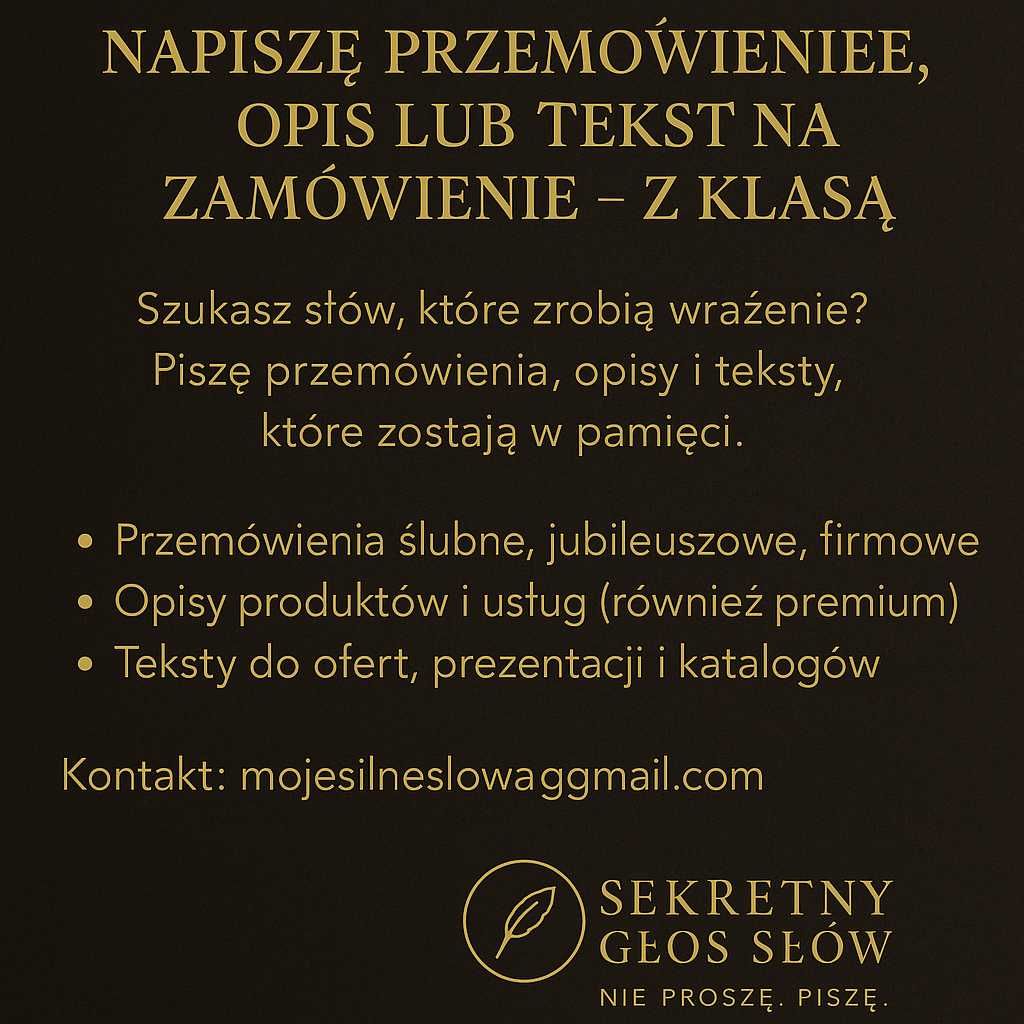 Pisma? Napiszę za Ciebie – szybko, solidnie, dyskretnie i z sercem.