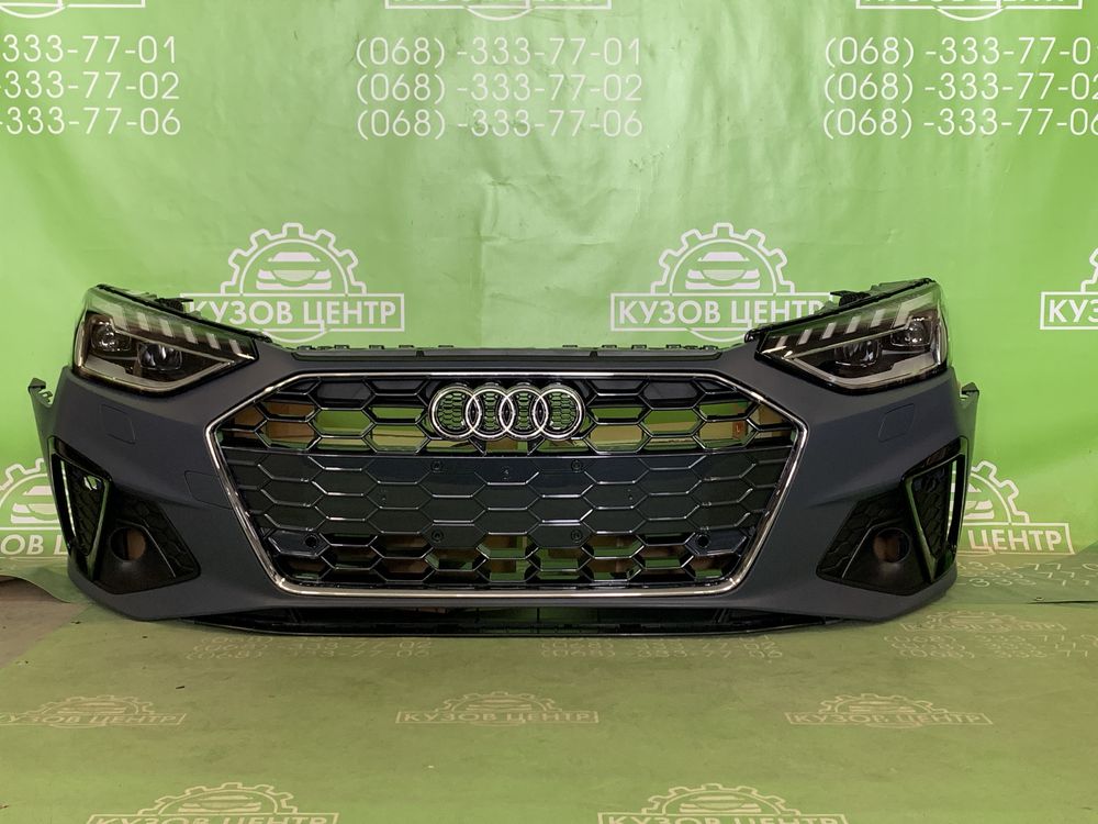 Бампер передній в зборі Audi a4 b9 рестайл 2020 2021 s line передний