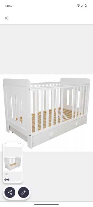 Łóżeczko niemowlęce 2w1 Zuza biała szuflada 140x70